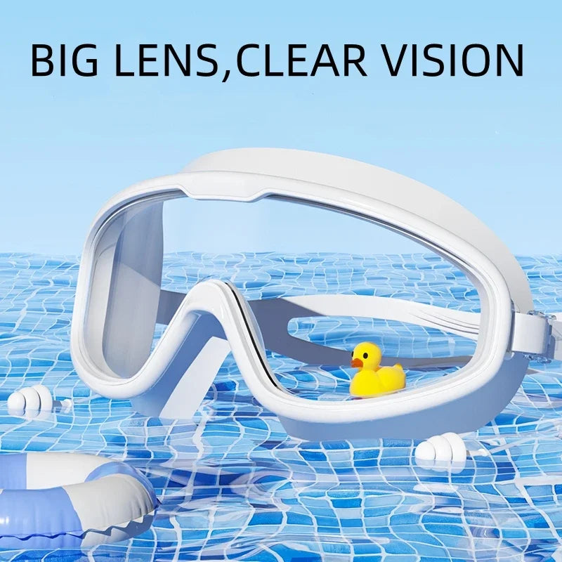 Swimming Goggles Large Frame Swimming Goggles Large Frame HD Wide-Angle Anti-Fog UV Protection Adult Swimming Goggles No Leakage