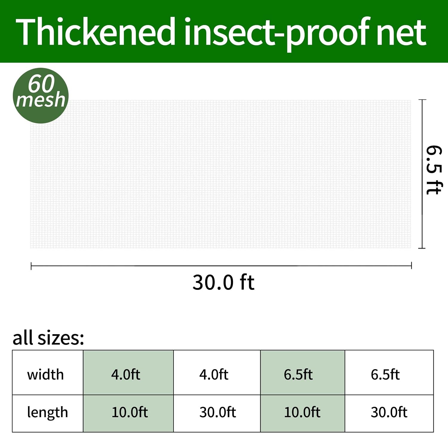 Garden Netting 6.5 X 30 Ft,Garden Cover Netting for Garden Protection, Insect Netting for Garden,Garden Netting for Raised Beds