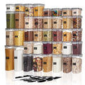 Airtight Food Storage Containers Set, 38Pcs Plastic Kitchen and Pantry Organization Canisters, Black