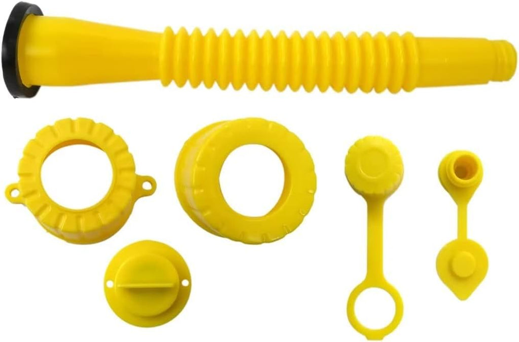 Plastic Gas Can Spout Nozzle Vent Kit for Blitz, Midwest, Scepter, Briggs & Stratton; Yellow, Gasoline, Plastic